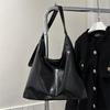 Chic Retro Tote Bag For Women In Black Khaki Brown With Spacious Interior For Daily Use