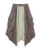 Lunakihu Wxsk016 Hirari Asymmetrical Check Skirt (Brown/Khaki)