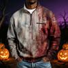 Men's Long Sleeve Sweatshirt with Halloween Print for Costume Party and Casual Wear