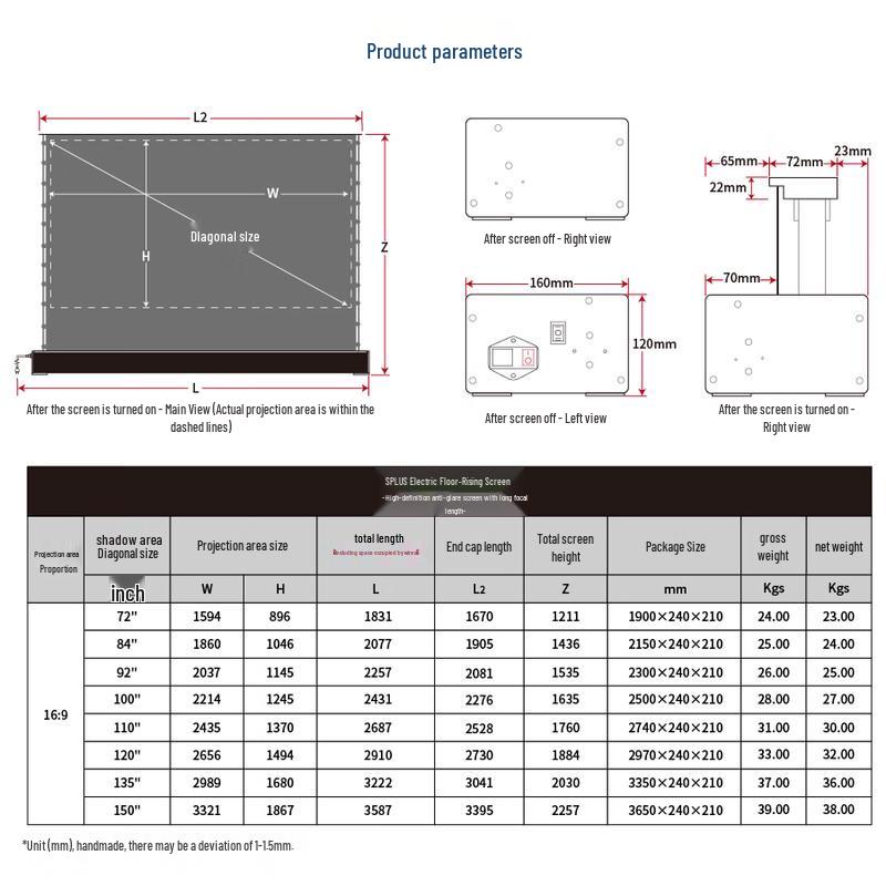 VIVID STORM 150-inch 8K Long-Throw Anti-Light Projection Screen
