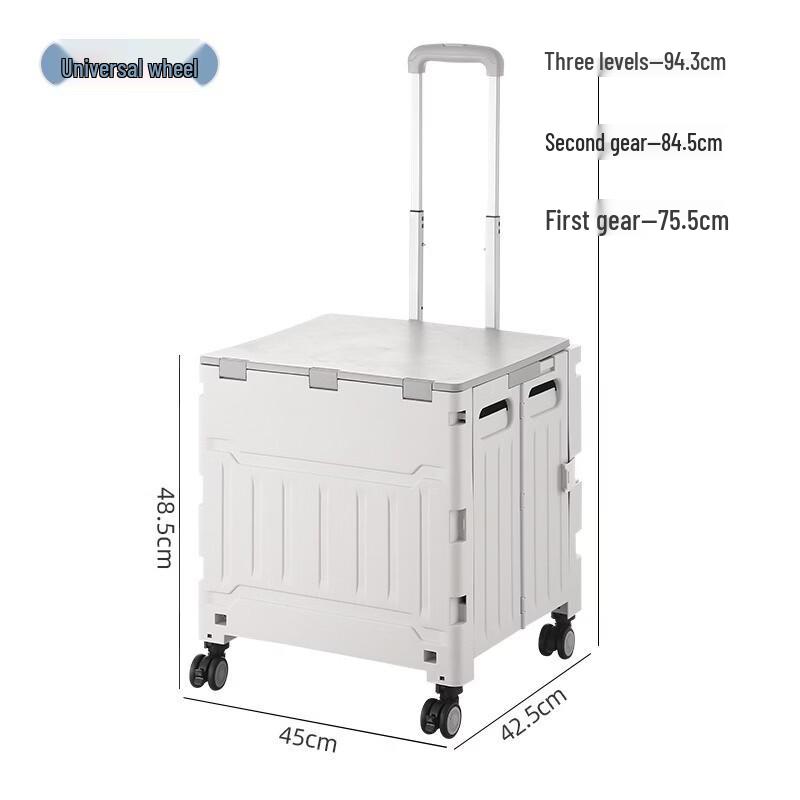 Handun 90# Large Four-Wheel Folding Shopping Cart