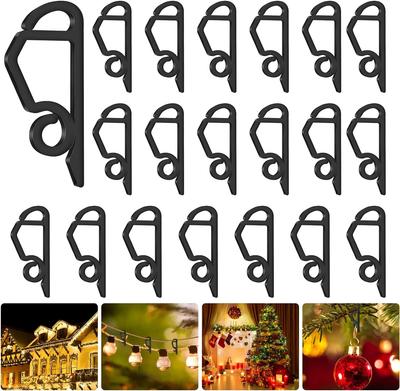 20pcs Gutter Hooks Plastic Gutter Clips Holiday Hanging Clips for Christmas Decoration Cluster Lights Icicle Multi-Purpose Hooks