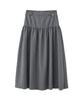 Forev Checked Shirring Long Skirt - Gray