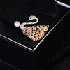 Anti-light Brooch Rhinestone Custom Flower Snowflake Diamond Pearl Brooch Pin Swan Leaf Brooch