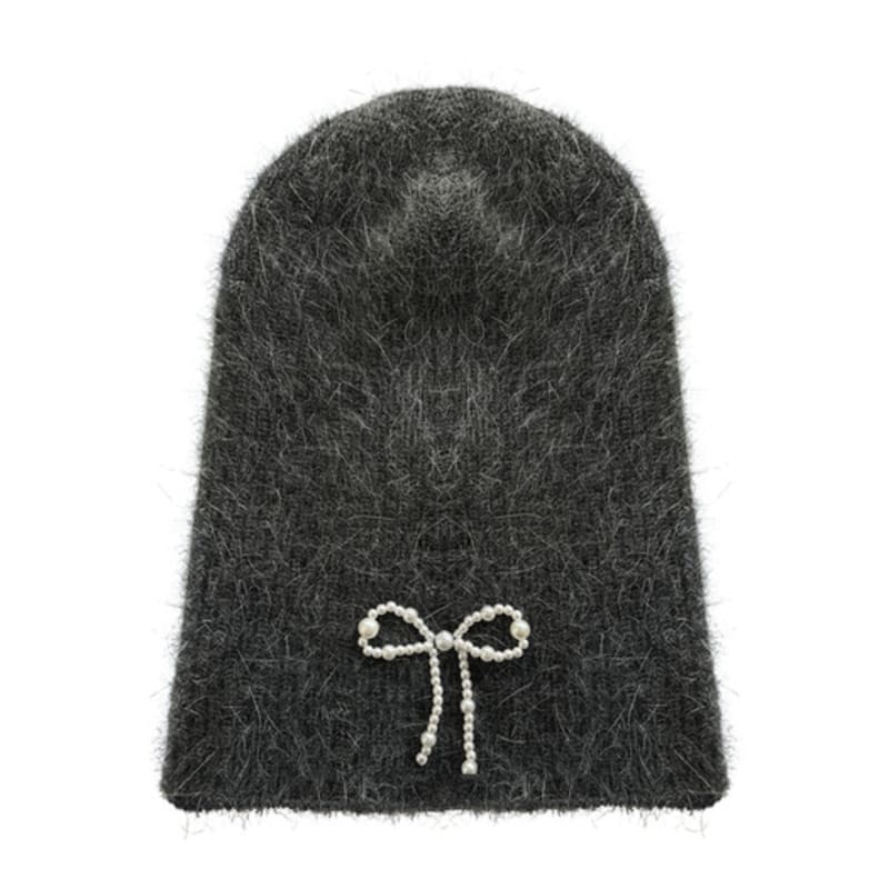 

efor. Pearl Ribbon Beanie GREY