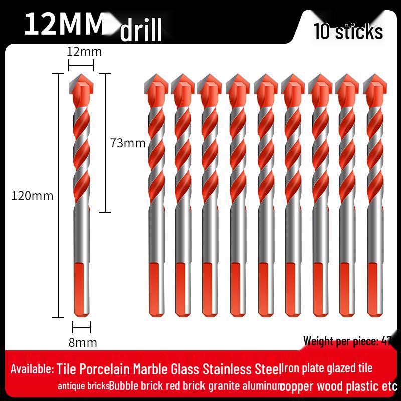 All-in-One 6mm Alloy Triangle Drill Bit for Tile, Concrete, Glass, and Cement
