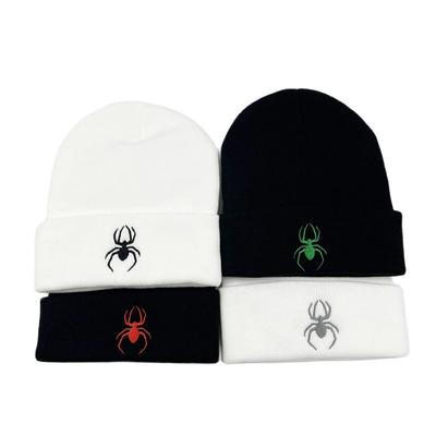 Spider Embroidery Beanies Knitted Hat Men Women Autumn Winter Hats