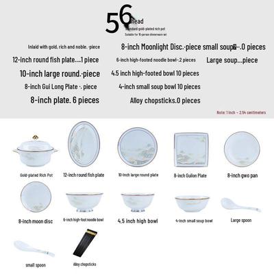 ZISIZ Jingdezhen Luxury Bone China Dinnerware Set