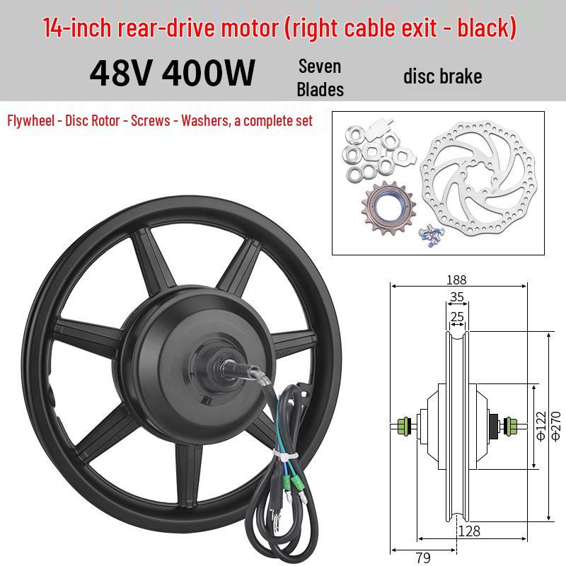 14-Zoll faltbares Elektrofahrrad Nabenmotor 36V/48V 350W/400W/500W Mitfahrgelegenheit Front- und Heckantrieb