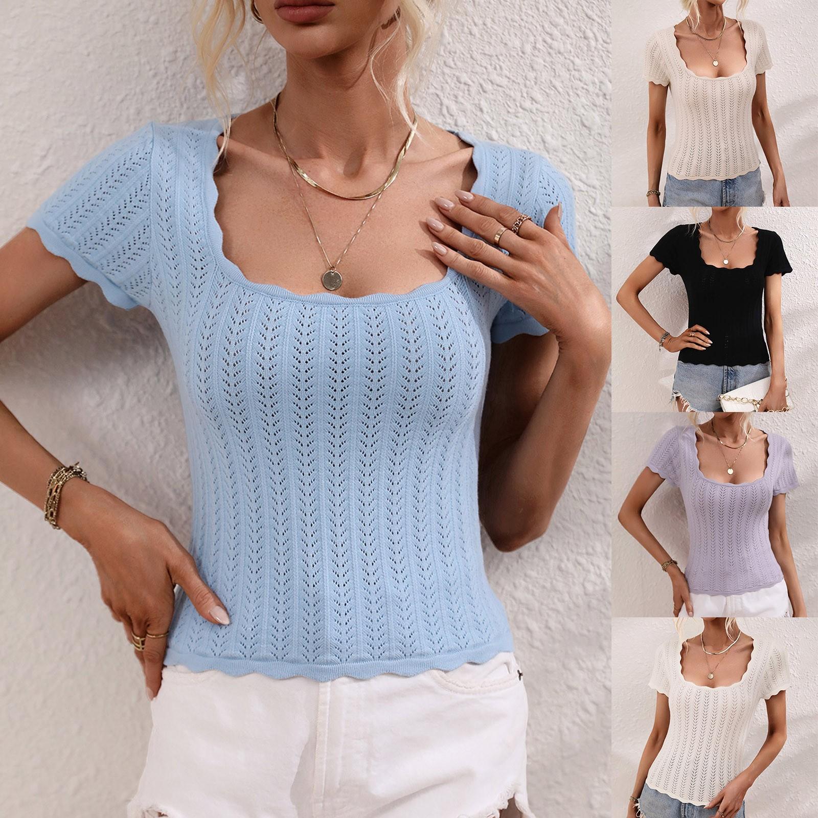 

Женская мода повседневный круглый вырез короткий вязаный однотонный пуловер свитер