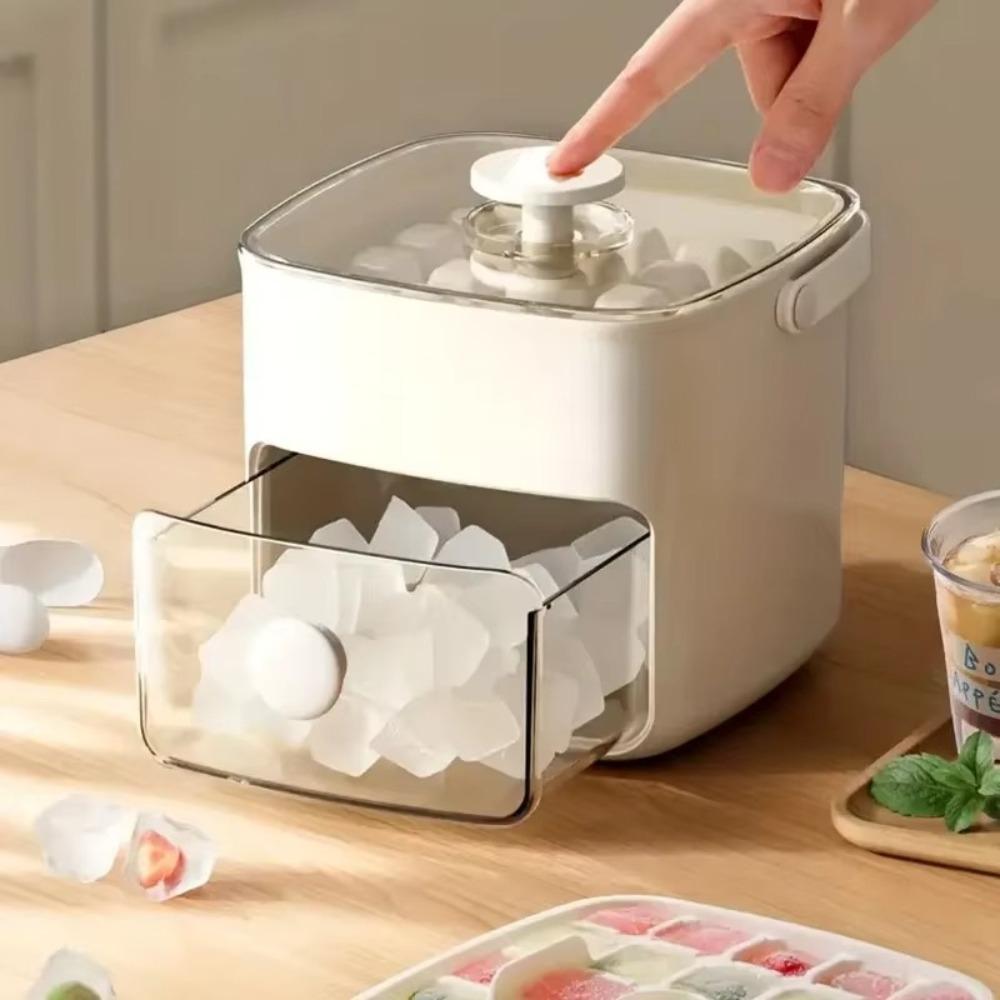 Square Ice Cube Machine Easy-press Lid Ice Cube Tray DIY Ice Cube Mold  Coffee