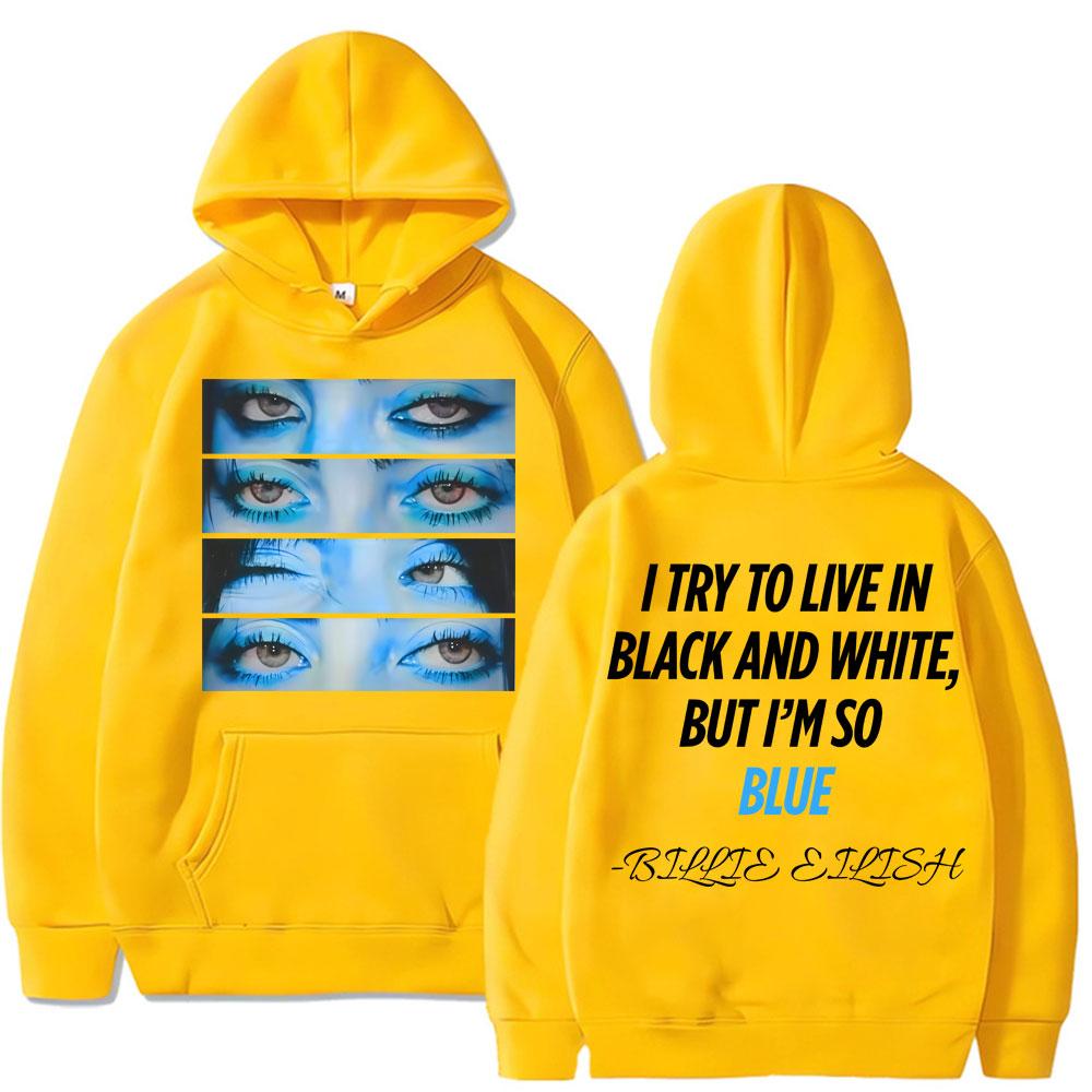 Modré oči mě zasáhly silně a jemně Mikina Móda Harajuku Hip Hop Pánské Sportovní oblečení Oversized Fleece Vintage Harajuku Mikina Dárek