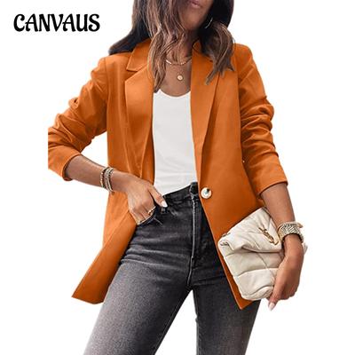 Frauen Jacke Einfarbig Casual Langarm Anzug OL Temperament Professionelle Schlank Tops Mantel Jacke