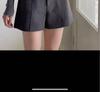 2025 Women's High-Waisted Three-Quarter Bootcut Shorts, Slimming, Versatile, Dark Gray/Black, Loose Fit