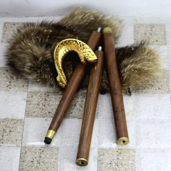 Antiker Stil Viktorianisch Vintage Designer Messinggriff Gehstock Holzspazierstock