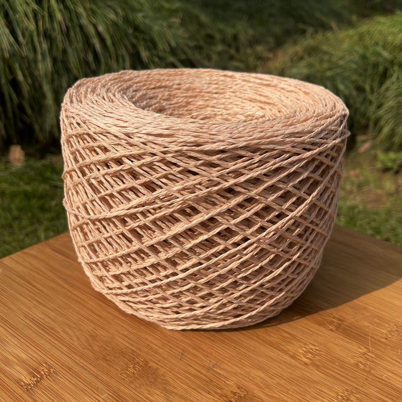 150g Natural Cotton Raffia Yarn for Hand Crochet Knitting Summer Hats Bags Diy Straw Sandals Fluffy Paper Grass Thread Beige