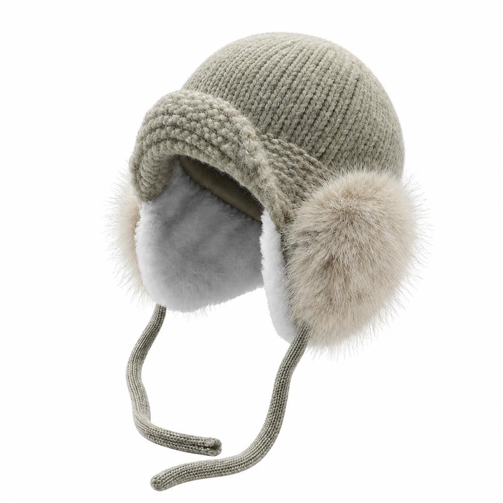 Knit Earflap Hat for Men and Women, Thick Warm Winter Ski Cap, Outdoor Snowboarding Aviator Hat, Fleece Lined Anti Cold Cap