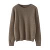 Women's 100% Pure Cashmere Round Neck Sweater - Warm, Soft, Loose Knit Pullover Base Layer