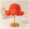 Autumn Winter Best Seller Womens Hand-Knitted Chunky Yarn Cloud Beanie with Wavy Edge Fisherman Hat Warm Beanie for Women