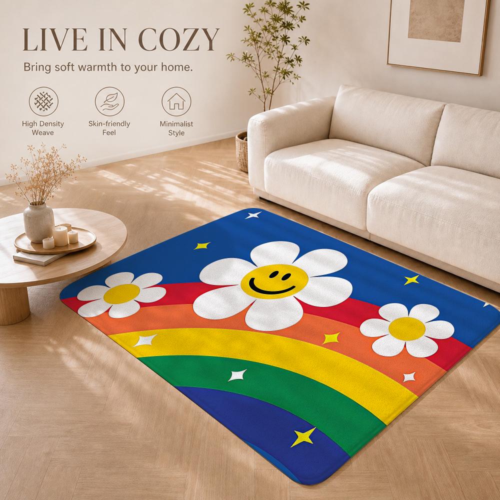 Trendy Art Motif w-wiggle wiggle Floor Mat Non-Slip Absorbent Floor Mat Decorative Rug for Home Bathroom Bedroom Entryway