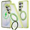case for Samsung S26 plus ultra 360 gear rotating magnetic bracket phone case transparent With Holder Kickstand Shock Proof