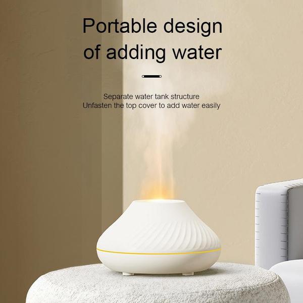 Volcanic Aroma Diffuser Essential Oil Lamp 130ml USB Portable Air Humidifier with 7 Color Flame Night Light Christmas Gift
