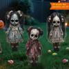 Wasserdichte Hofschilder Halloween Vogelscheuche Gartenstecker, 2D Flaches Gruseliges Zombie-Ornament, Gruselige Puppen Dekoration Dekoration, Gruseliges Kunstschild für Außenrasen