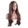 Dark Brown Natural Wave Wig Synthetic Lace Front Wig Glueless Natural Hairline Heat Rsistant Fiber Hair For Women Daily Wear