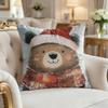Winter Cartoon Animals Cute Cushion Cover Silky Short Plush Invisible Zipper Dustproof Sofa Pillow Case For Home Decor