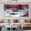 Landscape Natural Waterfall Canvas Painting Green Tree Forest Posters and Prints Wall Art Living Room Home Decor No Frame