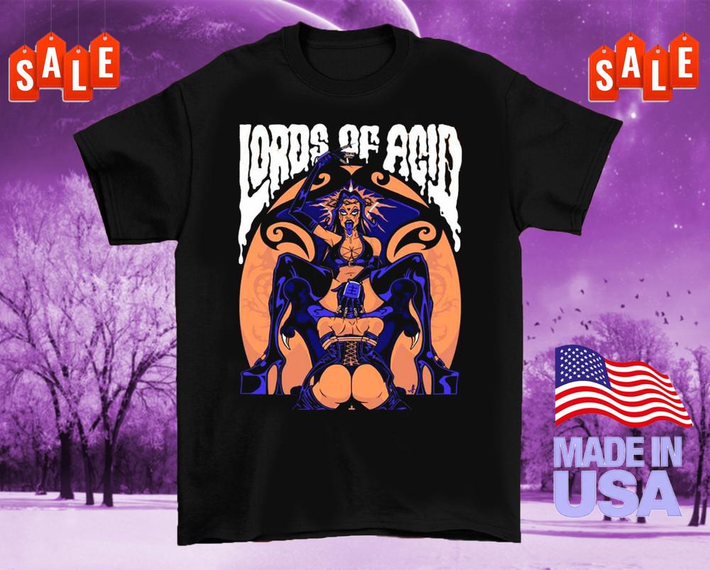 Banda Lords of Acid Cartaz de Concerto Presente Camiseta de Algodão Unissex Camiseta Unissex Completa SB145