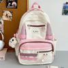 New Japanese ins schoolbag Female Mori contrasting color primary and secondary school student leisure backpack College style student backpack