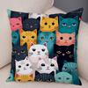 Süßes Haustier Hallo Katze Kissenbezug Doppelbedruckt Weicher Plüsch Kissenbezug für Sofa Zuhause Auto Dekor Cartoon Tier Kissenhülle ,