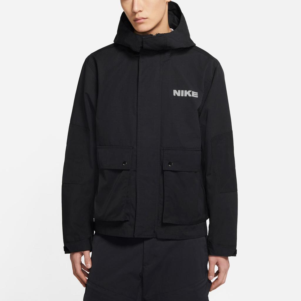 Nike Sportswear City Made Multi-Pocket Logo Woven Hooded Jacket Men Jackets Black DA0078-010