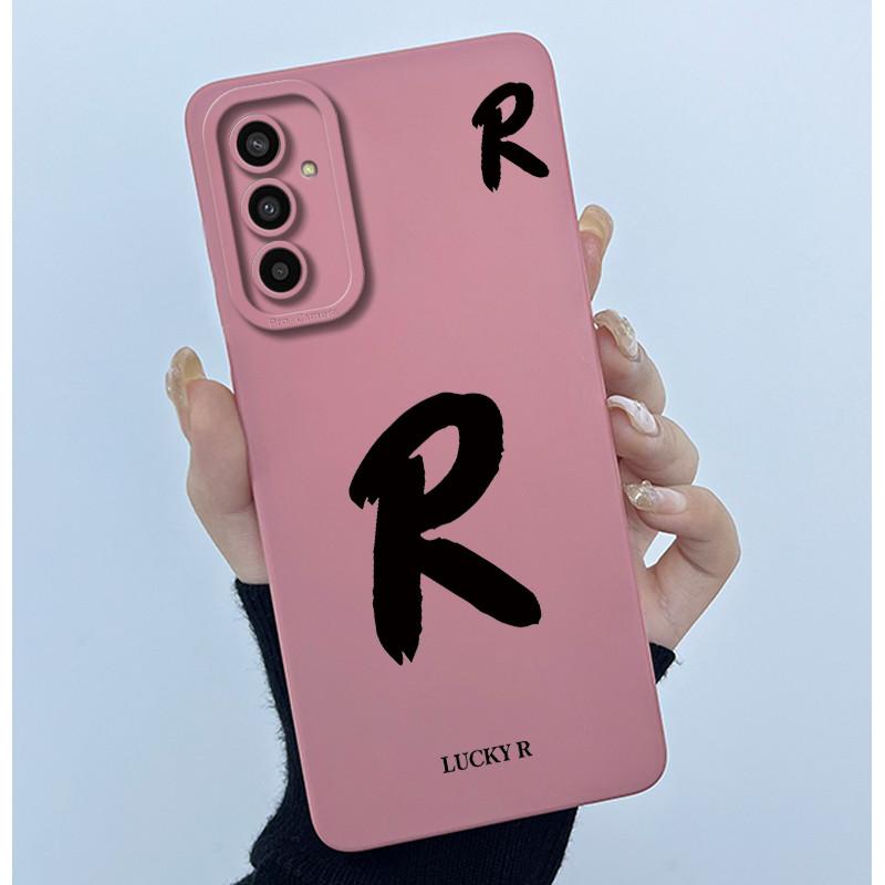 For Samsung Galaxy M13 4G M23 F23 Buddy 2 5G Cover Case Initial Letter Silicone Soft Phone Bumper for Samsung SM-M135F Casing