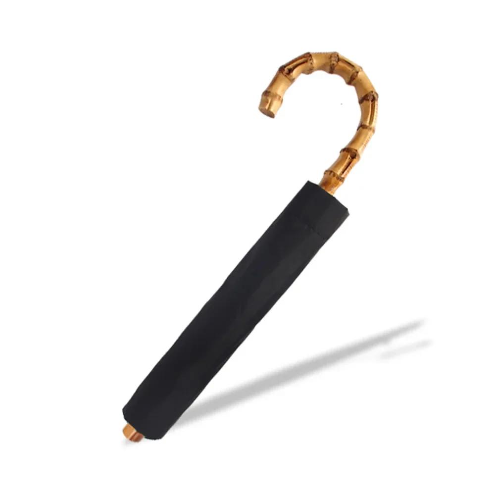New Classic Vintage Bamboo Wooden Handle Umbrella British-style for Man Gentleman s Wear Gift Iron&10K чёрный