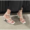 Fashion New Summer High Heels Women Gladiator Sandals Fashionable Narrow Band Singbacks Mules Party Dress Shoes for Ladies Zapatos Mujer