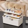 3 Layer Large Capacity Medicine Organizer Storage Box Portable First Aid Kit for Family Home Travel Emergency Use