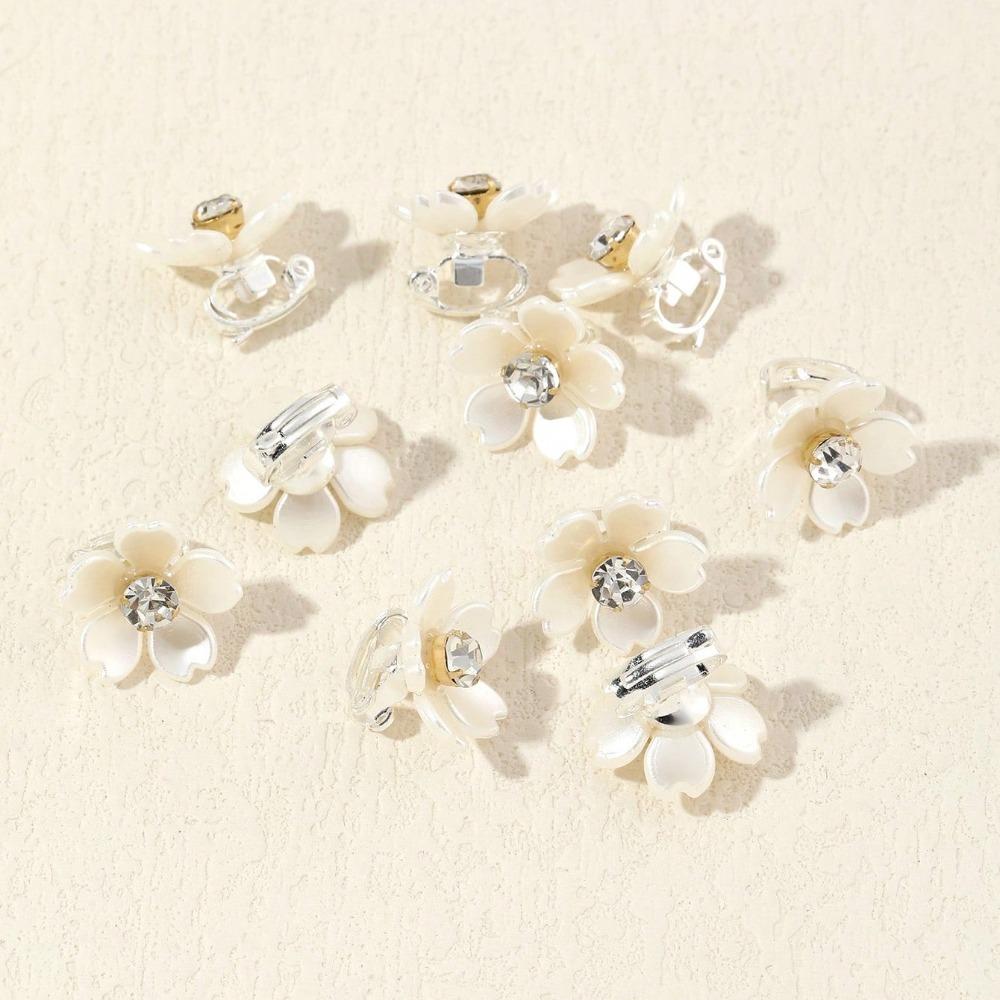 10 Stück Blumen-Dekor für Haarflechten Haarkranz Metallmanschette Haarflechtringe Clips für Zöpfe