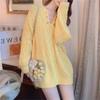 V-neck Twist Sweater Women In The Long Section of The Fall and Winter Loose Lazy Wind Gentle Pullover Knitted Tops