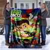 Alien Heroes Ben 10 Cartoon Print blanket Flannel Blanket Soft Cozy Plush Throw for Sofa Bed Lightweight Home Decoration