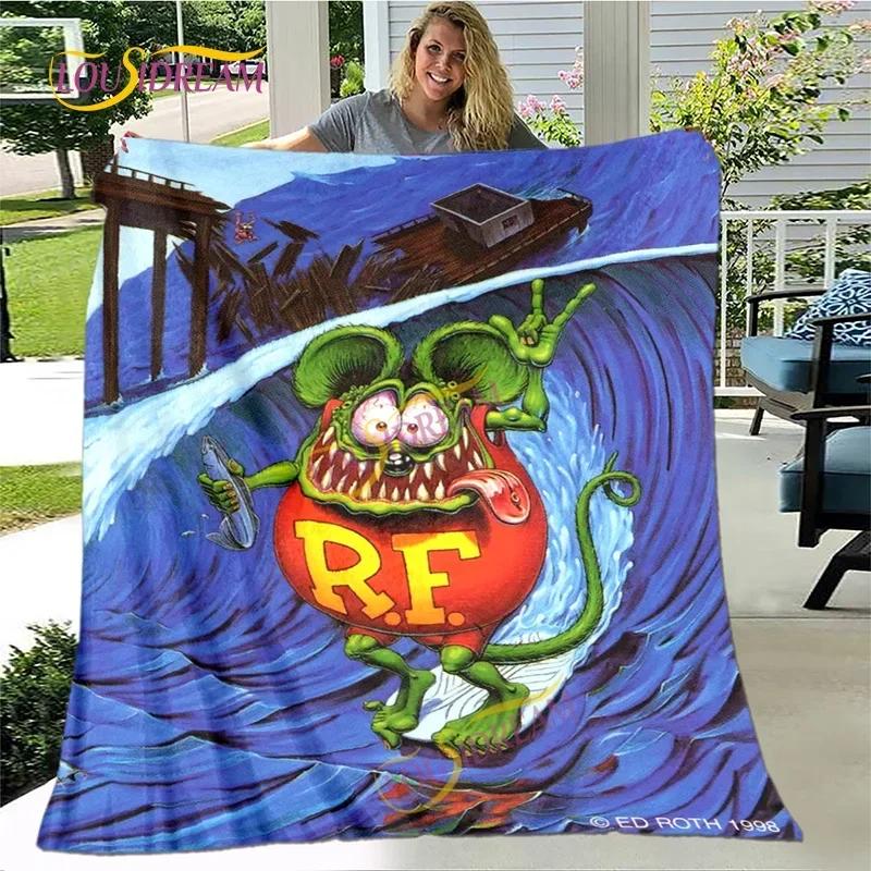 Cute Children's Holiday Birthday Gift Cartoon Rat Fink Cute Home Bedroom Decoration Thin Sofa Cover Sheets Four Seasons Blanket