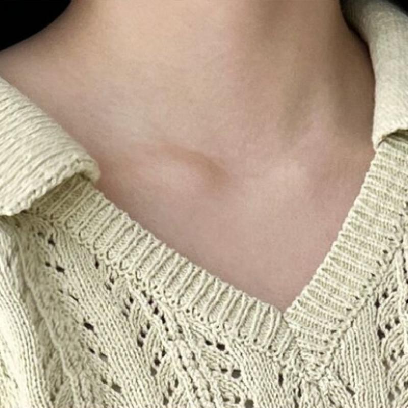 Shop   Women Punching Collar Neck ShorT Sleeve KniT T shirT Wdm Wkn 2lcbb1031