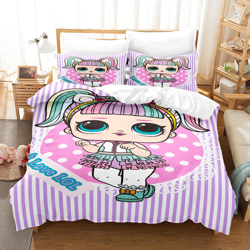 3D Digital Printing Cartoon Surprise Doll Three-Piece Set Bedding Two-Piece Set