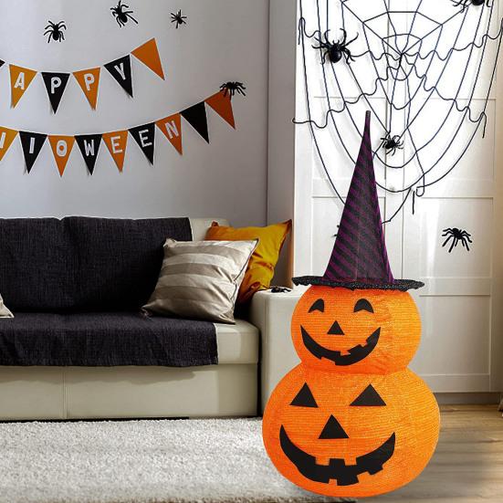 3FT Halloween Collapsible Pumpkin Decoration Battery Operated Light Up Pumpkin Light Pop Up Jack-o-Lantern for Indoor Outdoor Yard Porch Holiday Decor