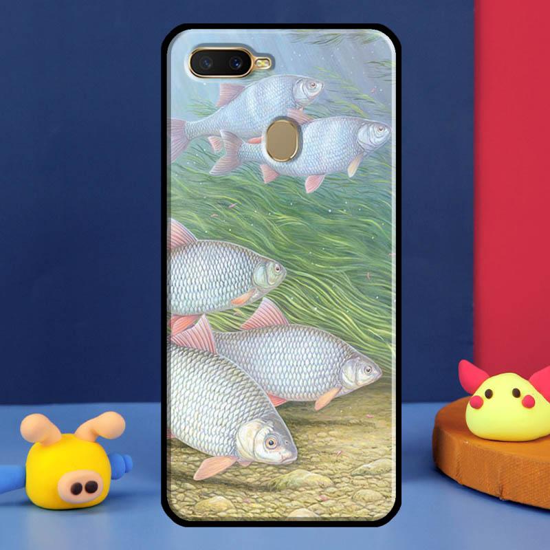 Carp Fish Fishing Case For Oppo A16 A76 A96 A58 A78 A98 A5 A9 A91 A15 A17 A77 A52 A72 A74 A94 A54S A57S Cover