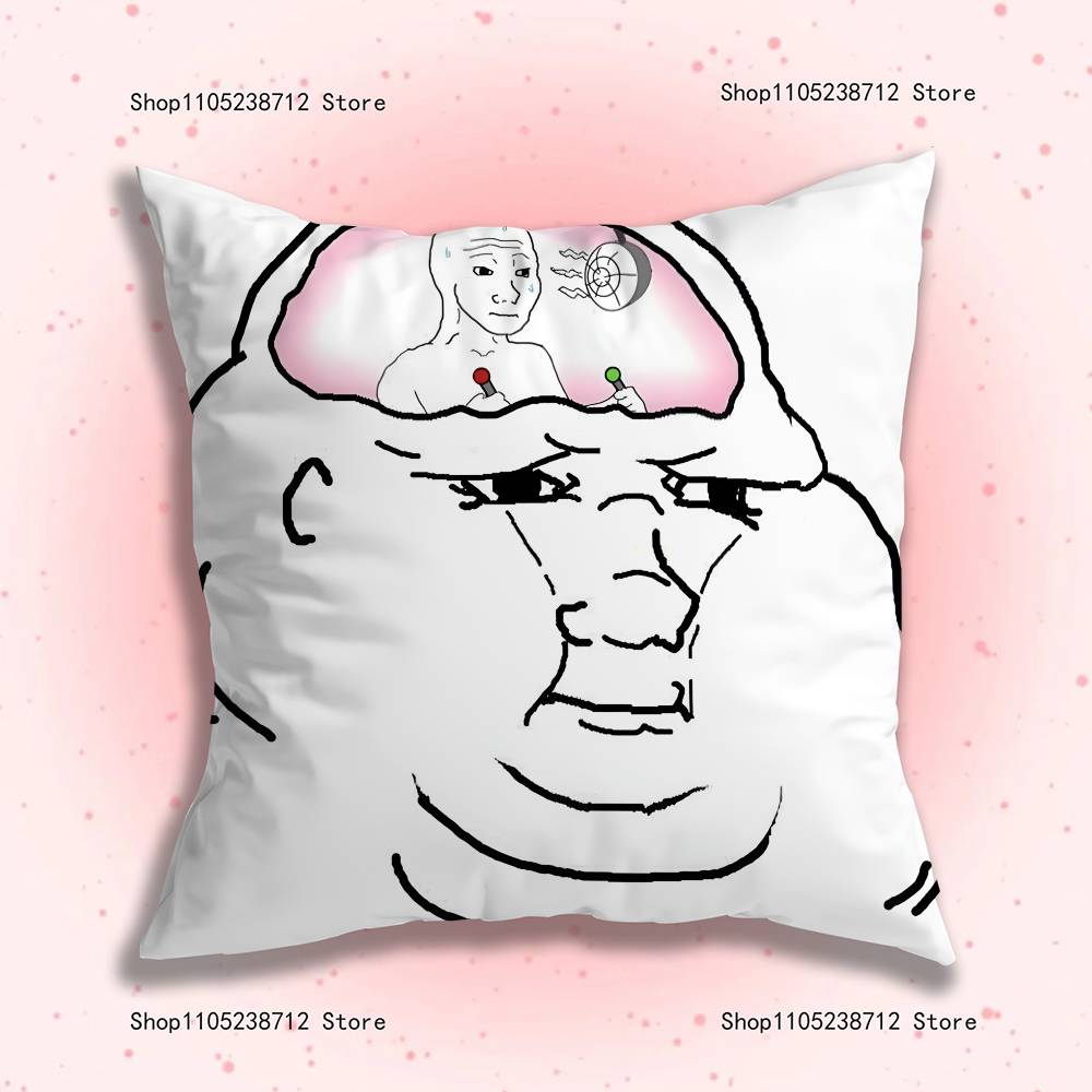Wojak Soyjak Its Over Funny Meme Pillow Covers Cartoon Sofa Decorative Home Double-sided Printing Short Plush Cute Cushion Cover