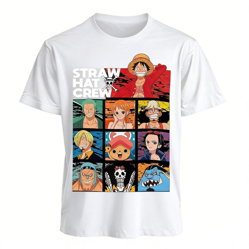 One Piece Luffy Straw Hat Crew Graphic T Shirt Men Women Anime Print Casual Short Sleeve Tee Streetwear Tops Y2k 2026 Summer New