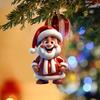 2pcs Santa Claus Ornament 2D Acrylic Cartoon Santa Claus Christmas Hanging Decoration for Christmas Tree Doors Windows Walls Decor