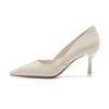 7-Pointed stiletto high heels women's daily commute professional work single shoes women's simple solid color bridesmaid shoes